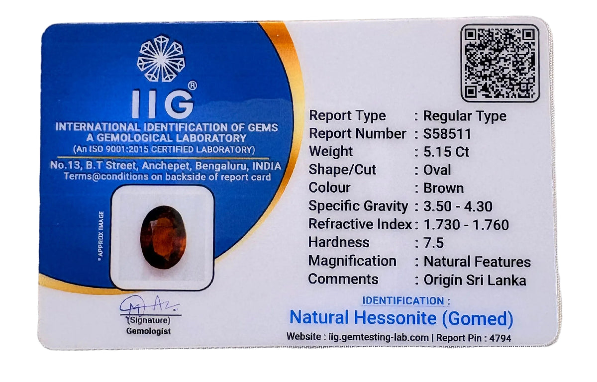 5.15 Carat Certified Natural Sri Lankan Gomed