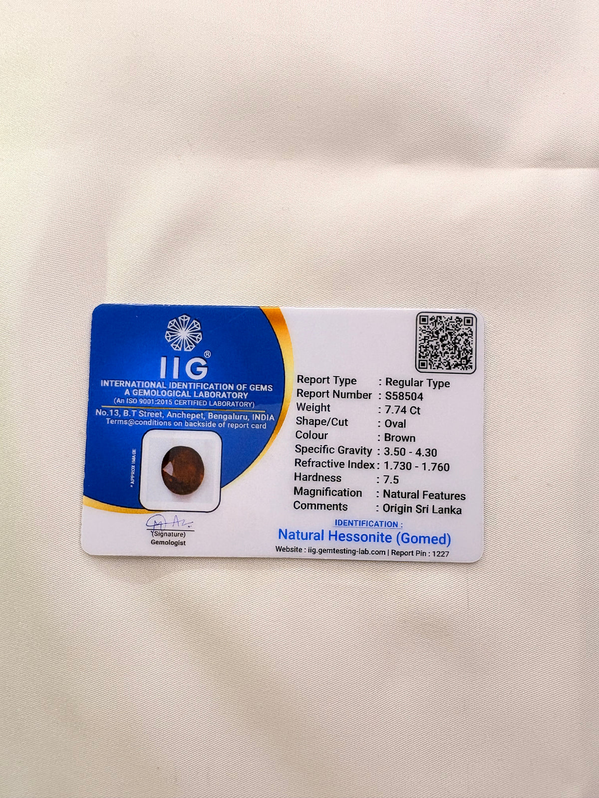 Carat Certified Natural Sri Lankan Gomed