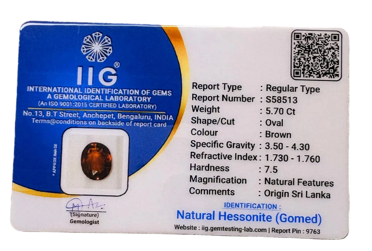 5.70 carat Certified Natural Sri Lankan Gomed