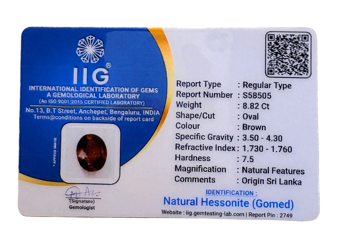 8.82 Carat Certified Natural Sri Lankan Gomed