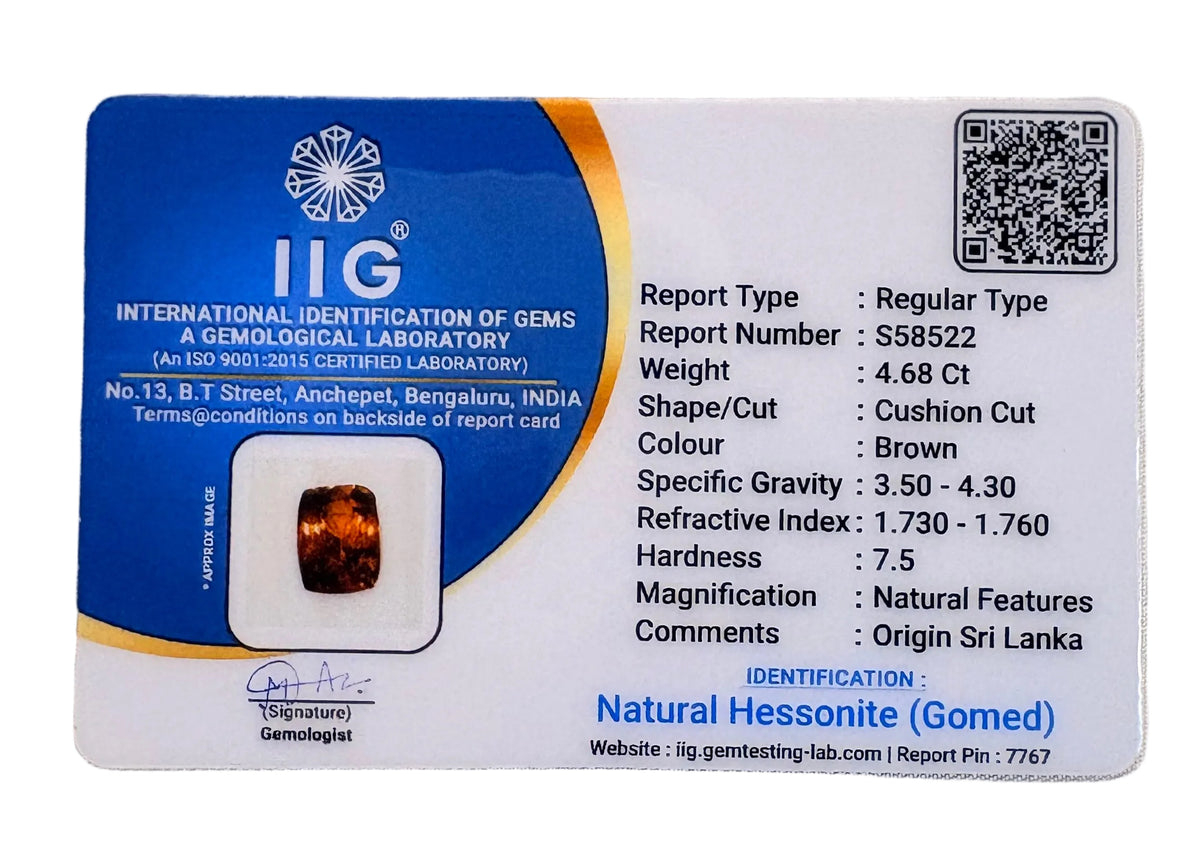 4.68 Carat Certified Natural Sri Lankan Gomed