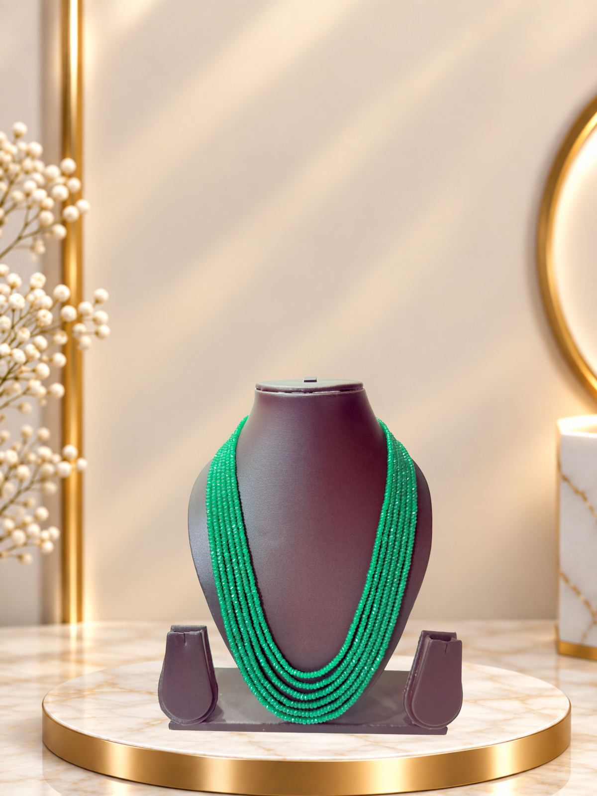 Natural Green Chatham Beads Necklace — Classic Colour, Timeless Elegance