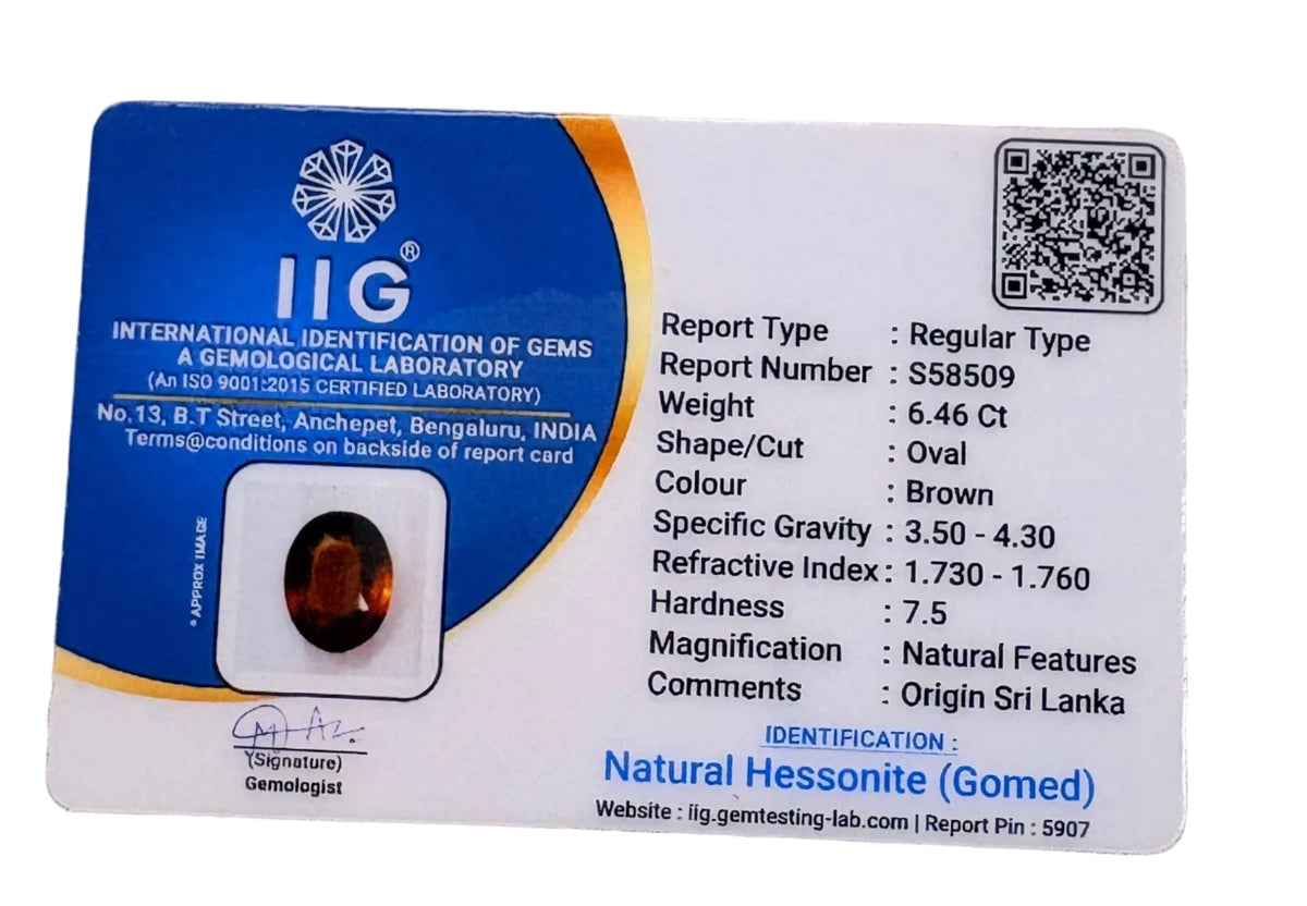 6.46 Carat Certified Natural Sri Lankan Gomed
