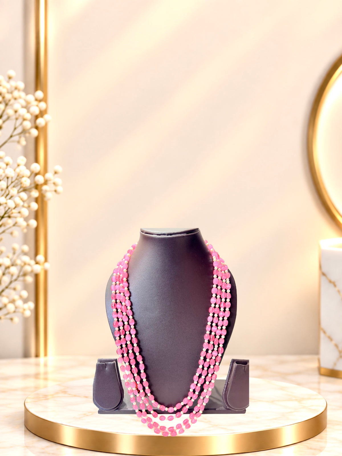 Natural Pink Monnalisa And Swarovski Moti