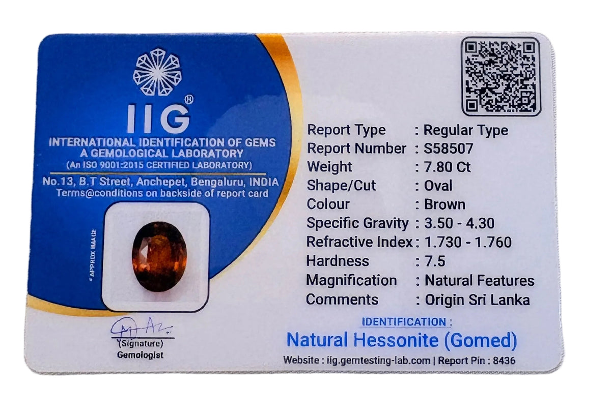 7.80 Carat Certified Natural Sri Lankan Gomed