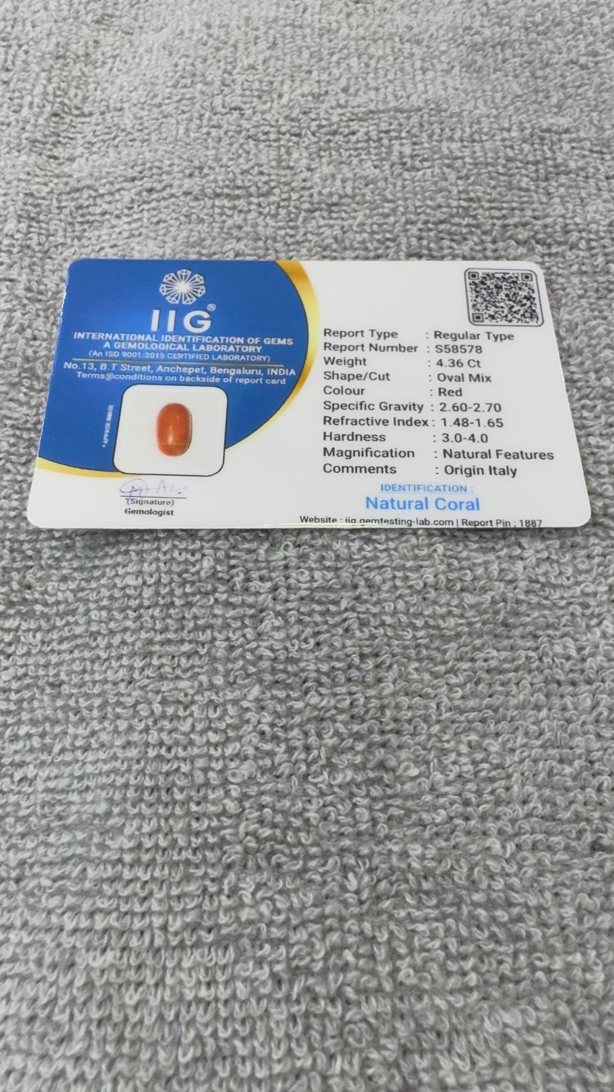 4.36 Carat Certified Natural Italian Coral